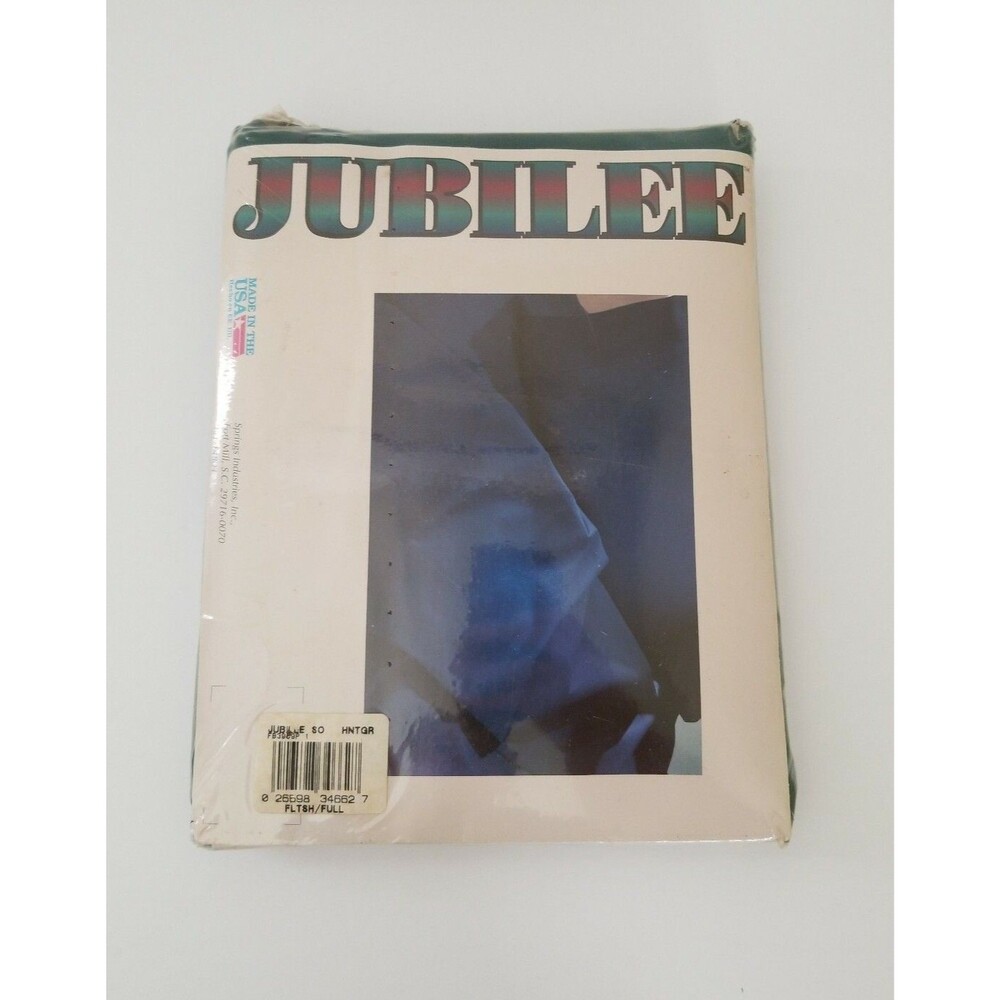 Jubilee Percale by Springs Hunter Green Full Flat Sheet NOS 180 Thread Count